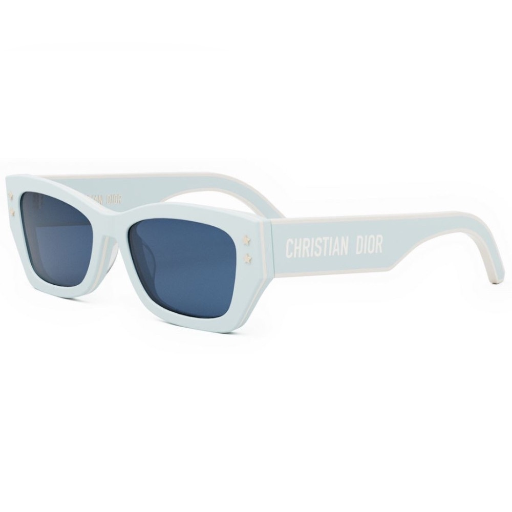 Dior Pacific S2U Geometric Sunglasses in Shiny Light Blue
